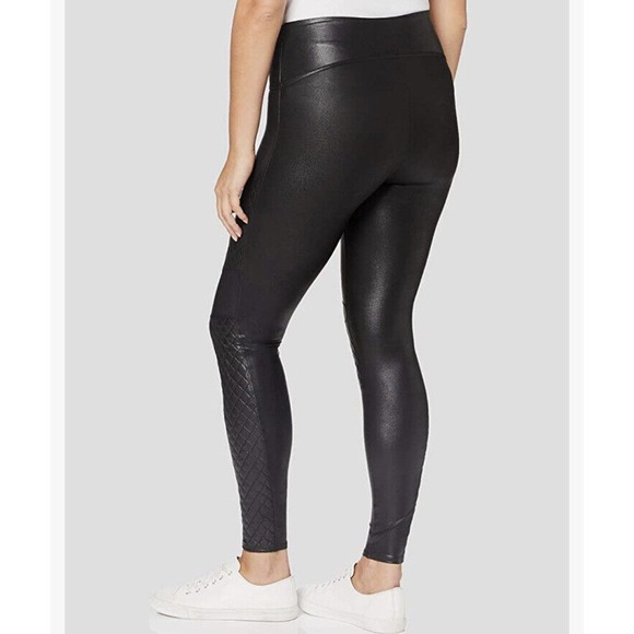 NEW Spanx Faux Leather Leggings Quilted "Very Black" Size Small - Picture 4 of 9